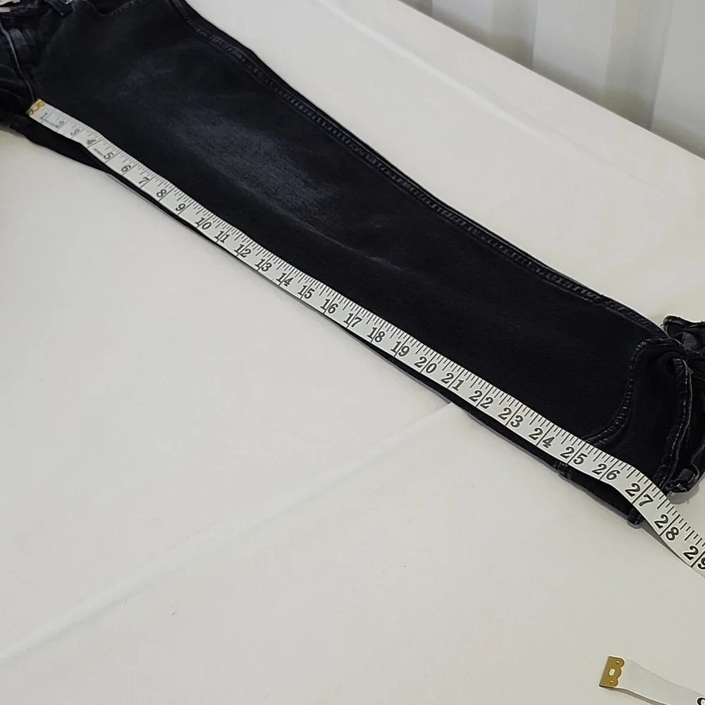 AMO Women's Tie Ankle Jean in Black Magic Jeans Size 25 Mid-Rise Cropped